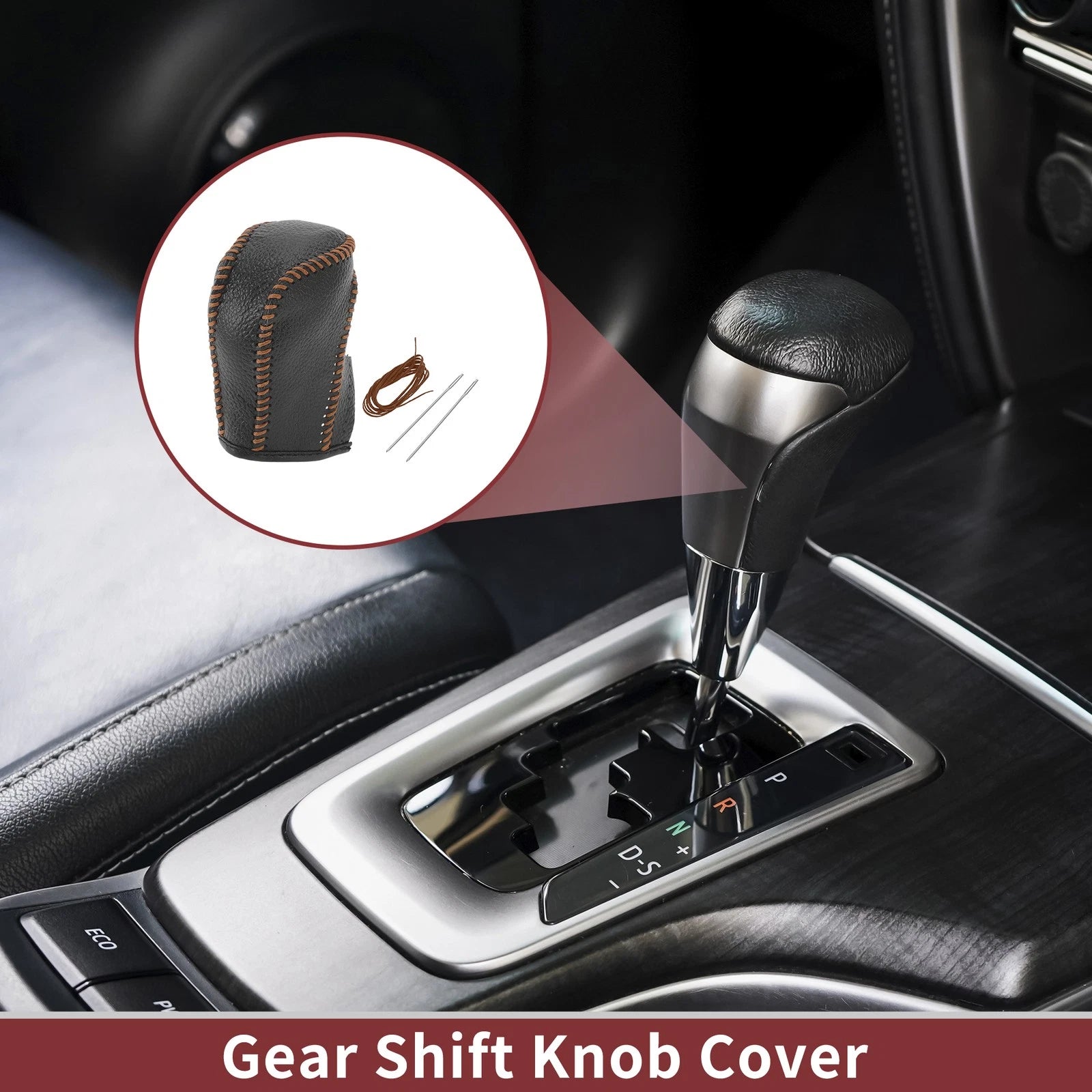 1 Pc Gear Shift Knob Cover for Honda Fit (2021–2023) Brown Faux Leather