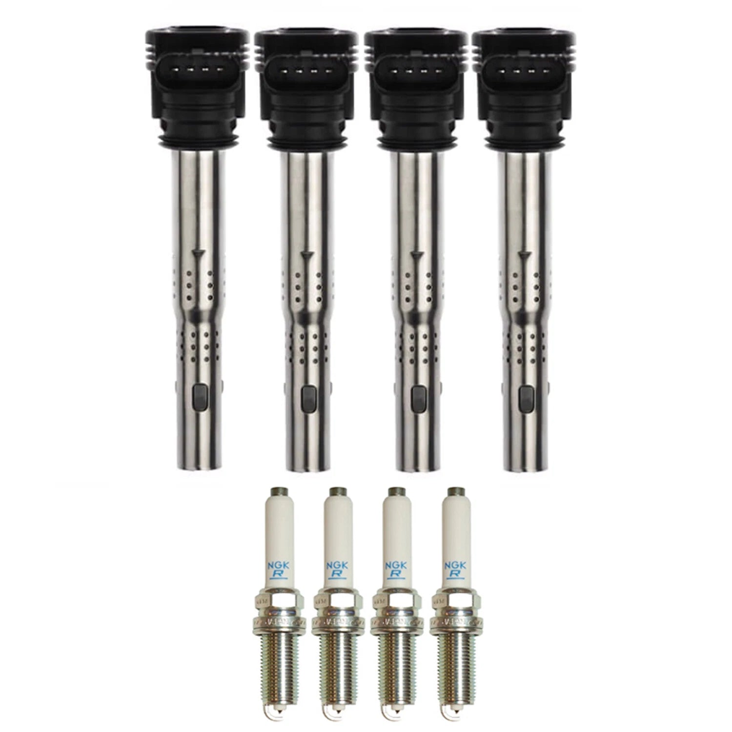 NGK 4 MOD Ignition Coils & Laser Platinum Spark Plugs for Audi allroad (2001–2023)
