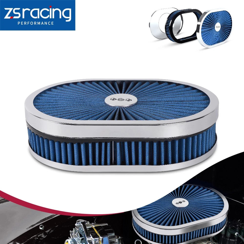 12" Oval Super Flow Air Cleaner for SBC Chevy Ford