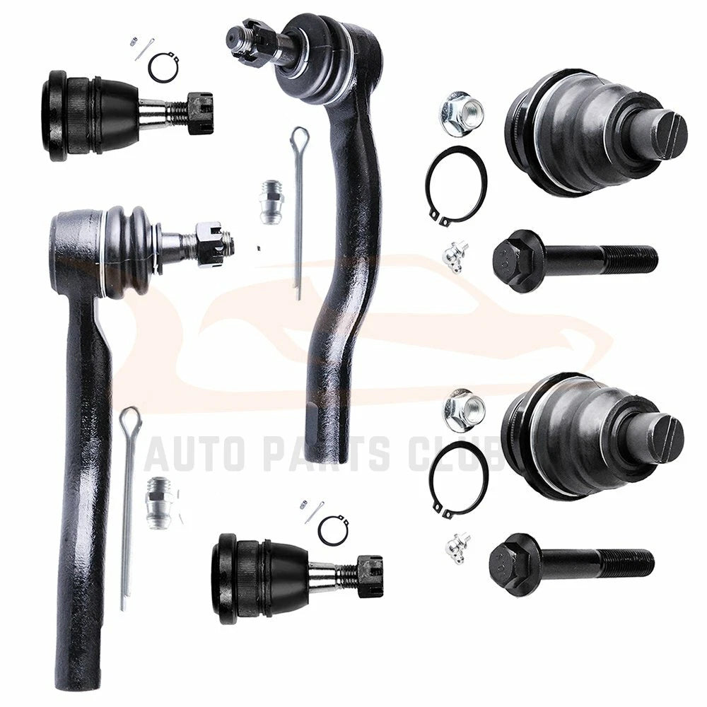 Set of 6 Front Ball Joints & Outer Tie Rod Ends for Infiniti QX56 QX80 (2004–2020)