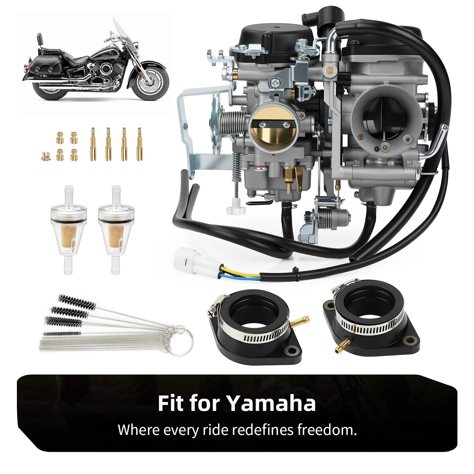 Carburetor with Intake Manifold for Yamaha V Star 1100 (1999-2009)