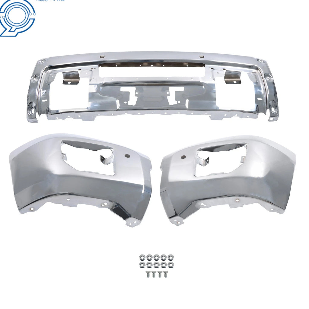 Chrome Front Bumper for GMC Sierra 2500HD (2015-2019) with Sensor Hole