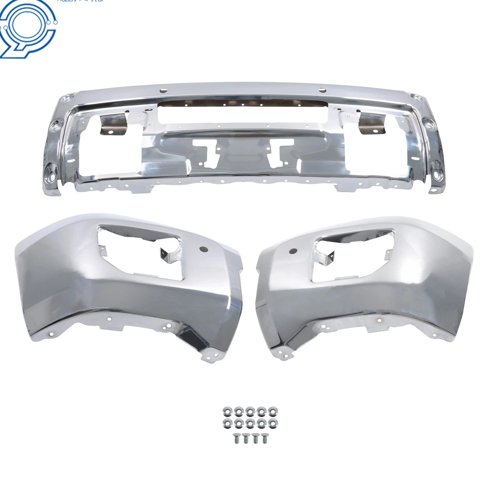 Chrome Front Bumper for GMC Sierra 2500HD (2015-2019) with Sensor Hole