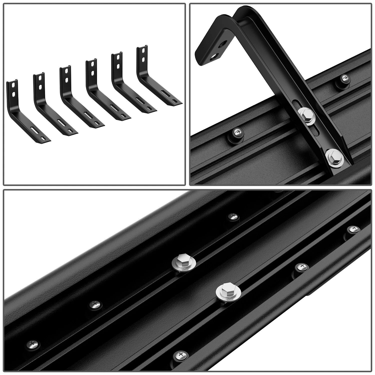 6" Black Flat Side Step Bar Running Boards for Nissan Frontier (2005–2024)