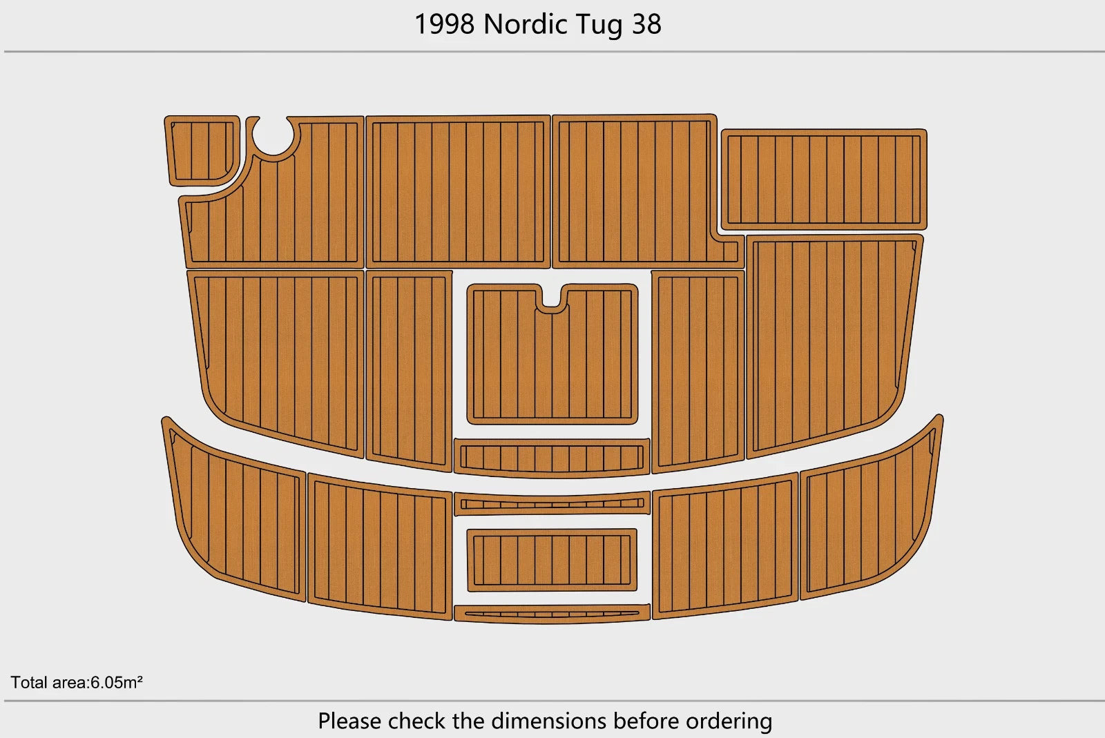 Swim Platform Pads for Nordic Tug 38 (1998) - EVA Foam Faux Teak Deck