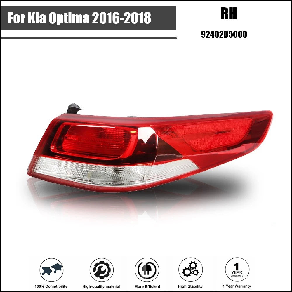 Tail Light Assembly for Kia Optima (2016–2018) Right Passenger Side Halogen