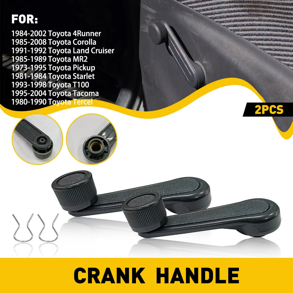 Set of 2 Door Window Crank Handles for Toyota 4Runner Corolla Tacoma