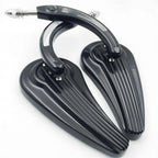 Black Raindrop Racing Mirrors for Harley Iron 883 1200 Custom Roadster (2004–2023)