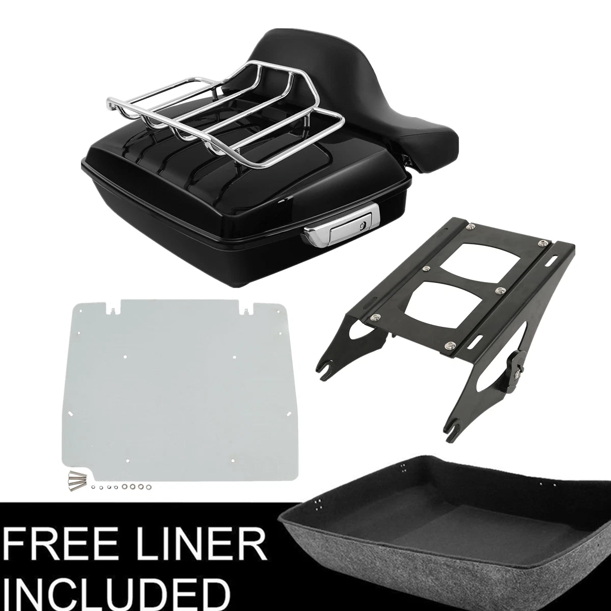 Chopped Trunk Plate Mount Rack for Harley Touring Street Road Glide (2014–2026)