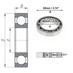 Deep Groove Ball Bearing 6012 P0 for Scooter Skateboard (60x95x18mm)