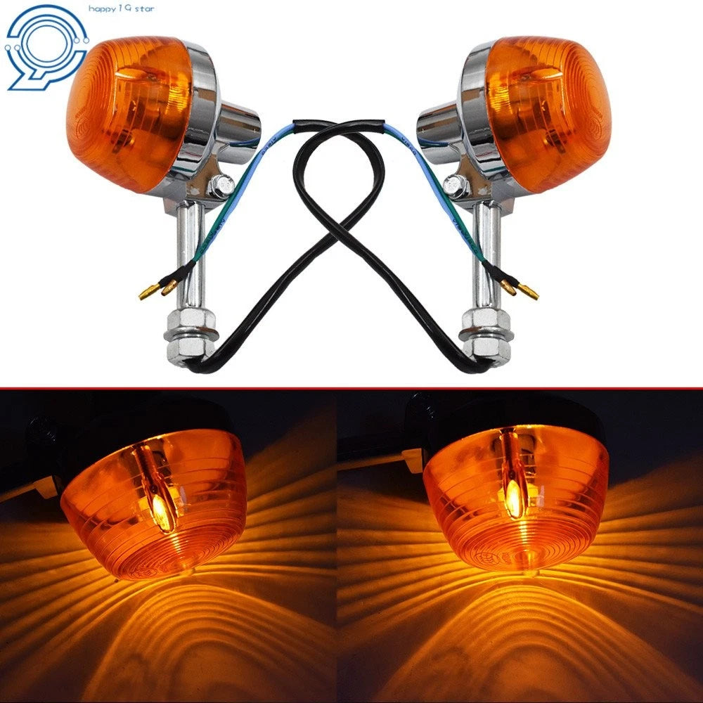 Pair Turn Signal Lights for Honda CT70 CT90 XL100 CB350 CM400 CB450 (1969–1982)