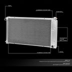 3-Row Aluminum Racing Cooling Radiator for Chevy Chevelle/Caprice (1968–1976)