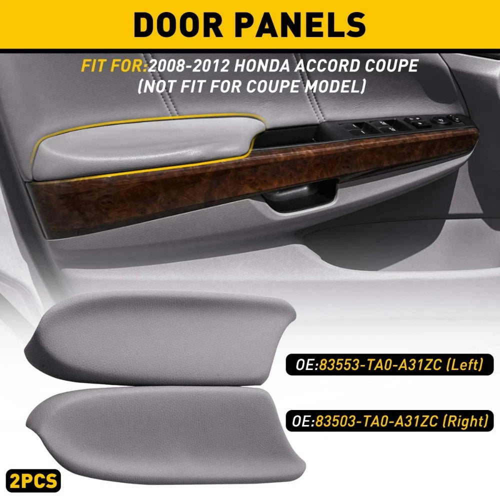 Set of 2 Door Panel Armrests for Honda Accord (2008–2012) Leather