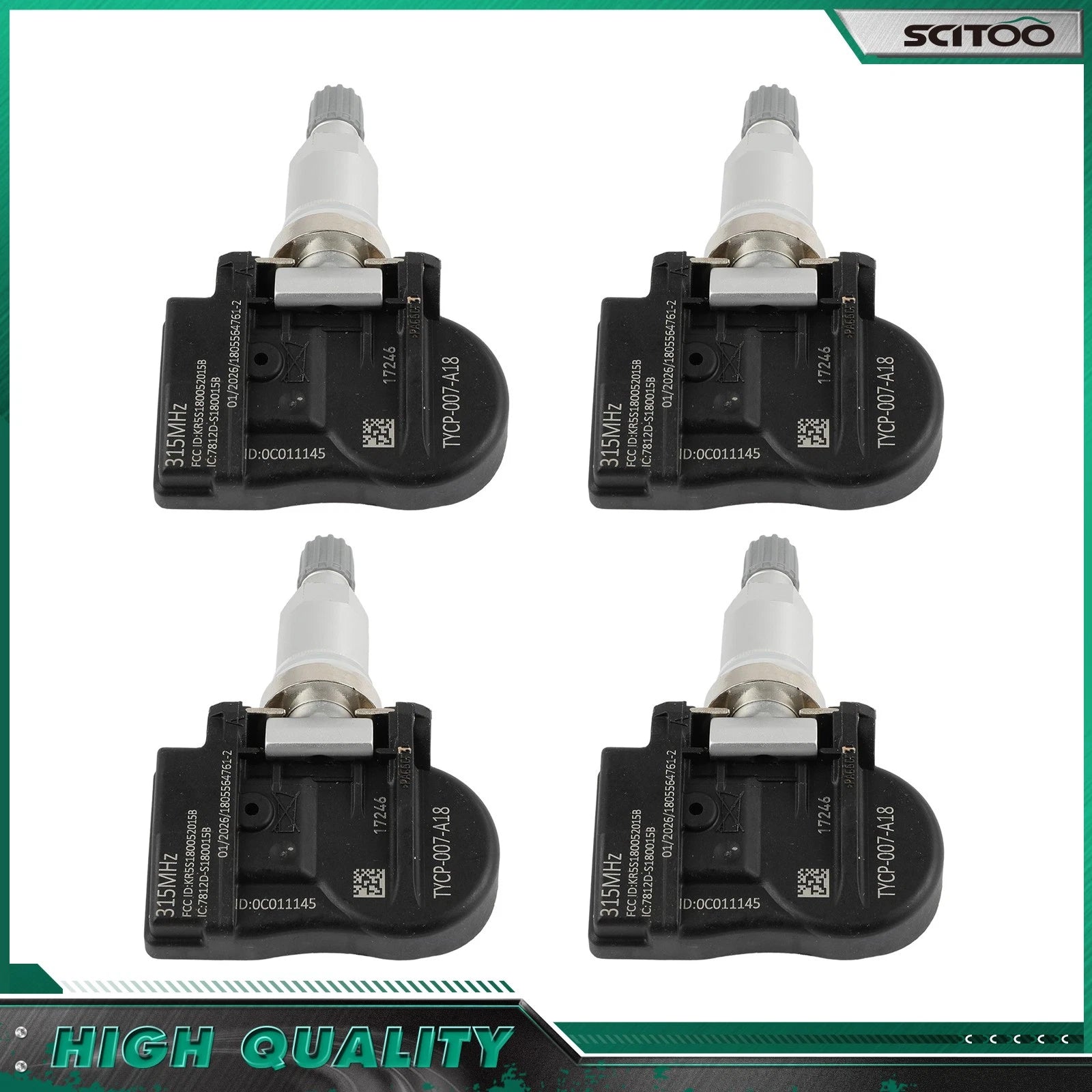 4X Tire Pressure Sensor TPMS Bha4-37-140A for Mazda CX-5 CX-9 MX-5 (2018–2019)