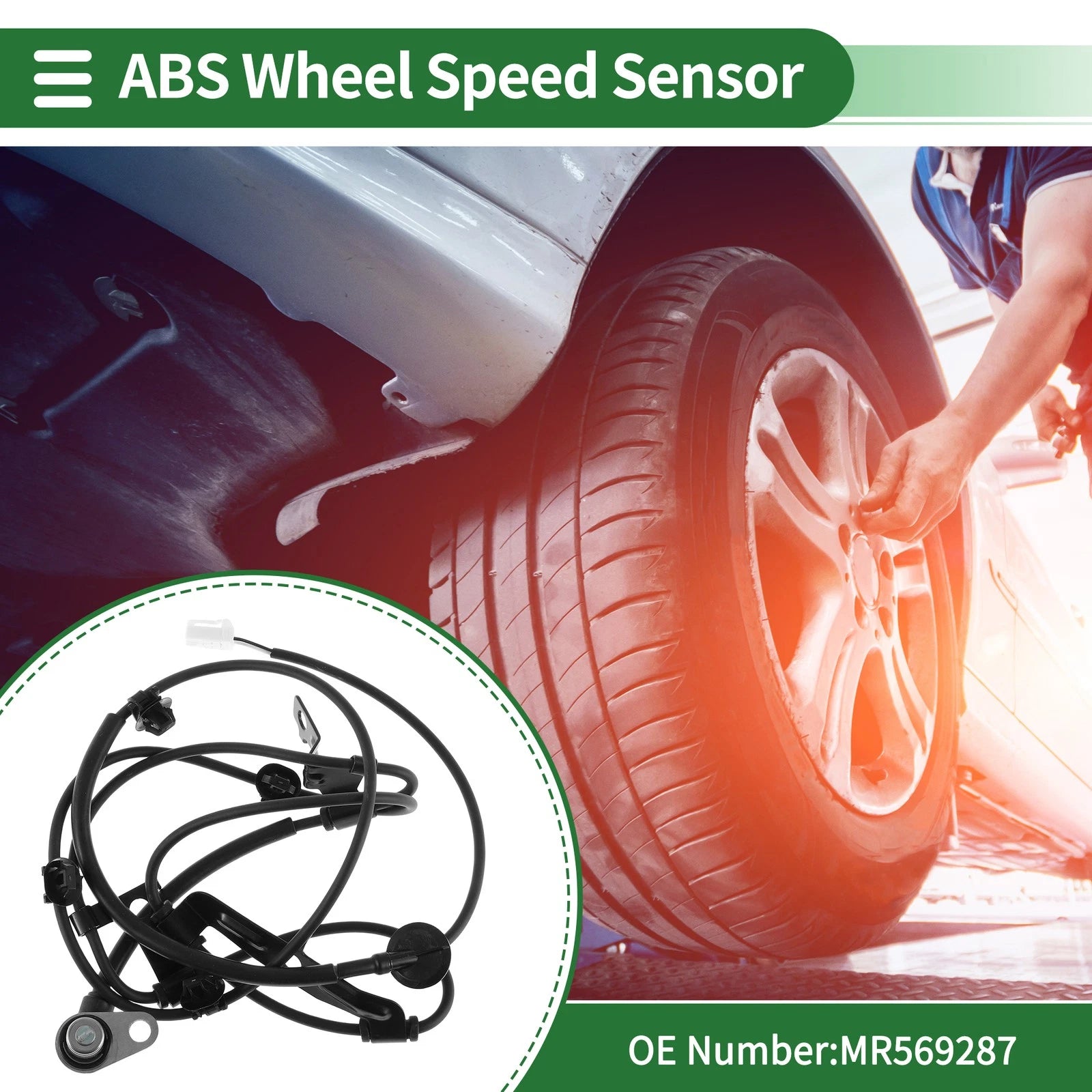 ABS Wheel Speed Sensor MR569287 for Mitsubishi Galant (2004–2012) Rear Left