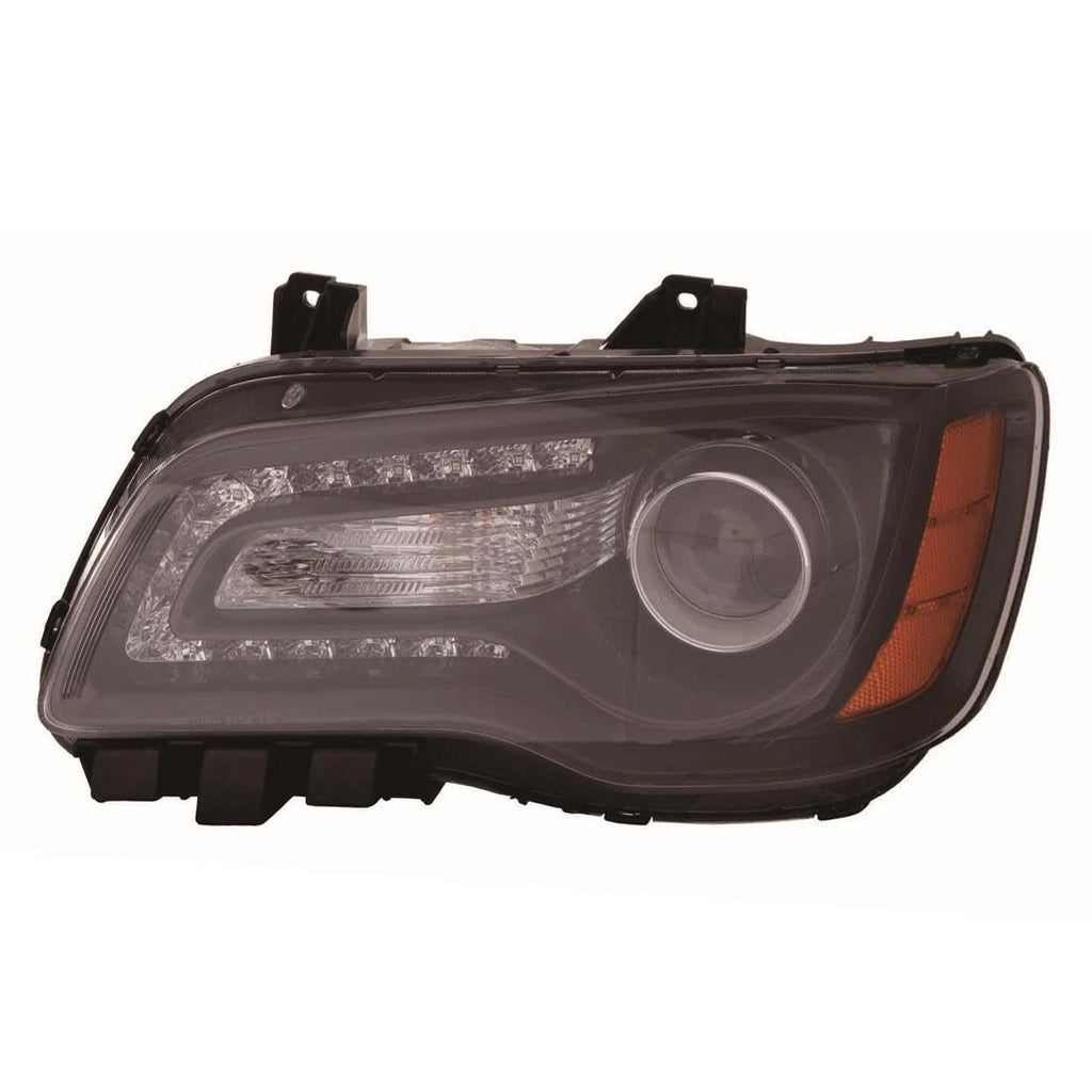 Replacement Driver Side Halogen Headlight Assembly w Black Bezel for Dodge Charger (2006–2010)