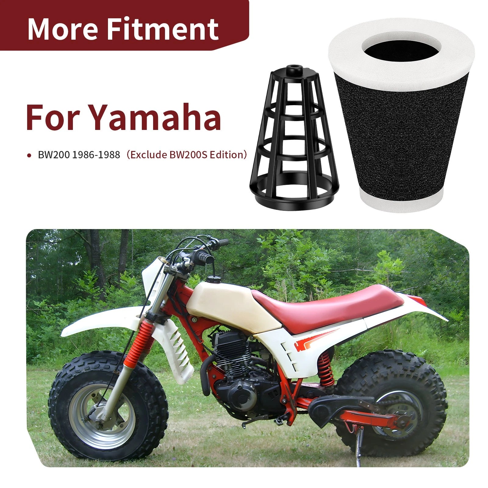Air Filter 1RL-14451-00-00 for Yamaha BW200 Big Wheel 200 (1986–1988)