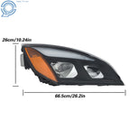 Full LED Black Headlights for Freightliner Cascadia (2018-2023)