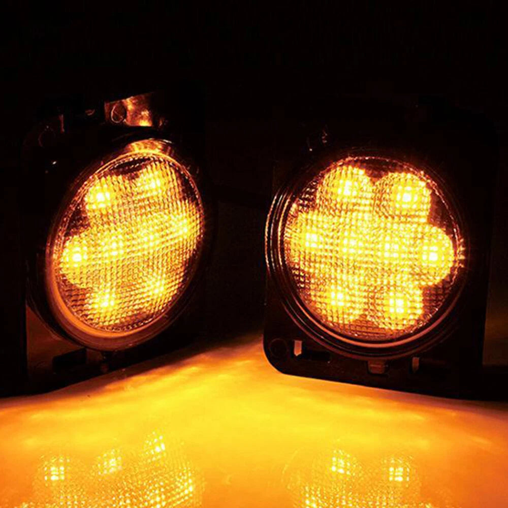 LED Side Marker Fender Lights for Jeep Wrangler JK (2007–2018) Amber Smoked