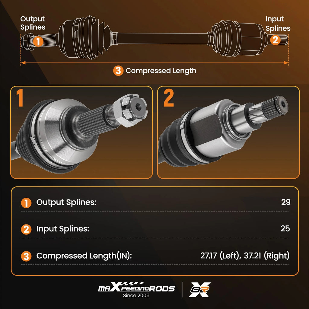 Set of 2 Front Left & Right CV Axles for Nissan Sentra 1.8L FWD (2013–2019)