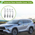 Exterior Door Handle Cover Trim for Toyota Highlander (2015–2019) Silver Tone