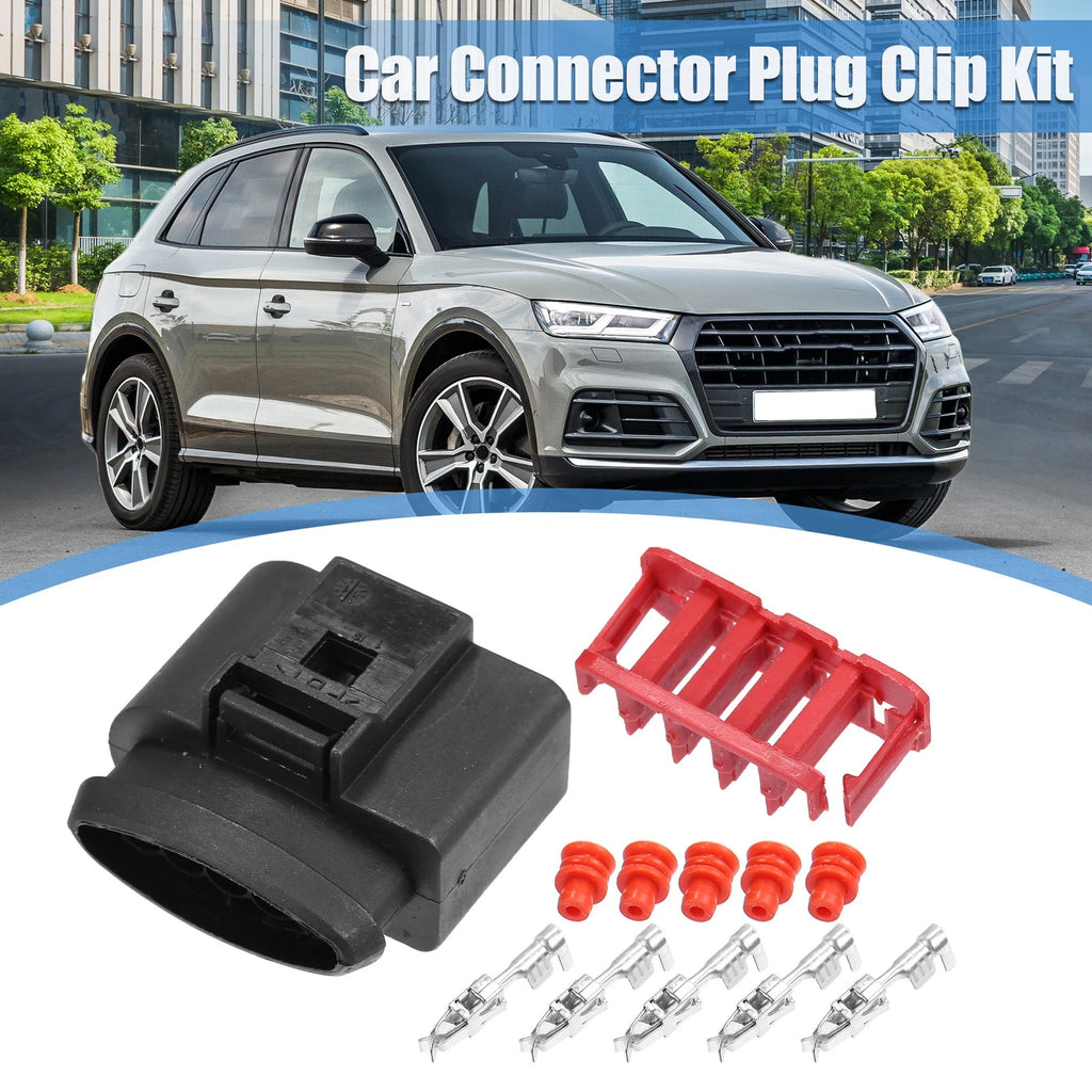 Set of 5 Pin No.1J0973775A Sealed Female JPT Connector Plugs for VW Audi 