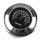 7/8" Handlebar Temp Black Dial Clock Thermometer for Bike Motorcycle