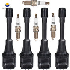 Set of 4 Ignition Coils & Spark Plugs for Nissan Altima 2.5L L4 (2007–2015)