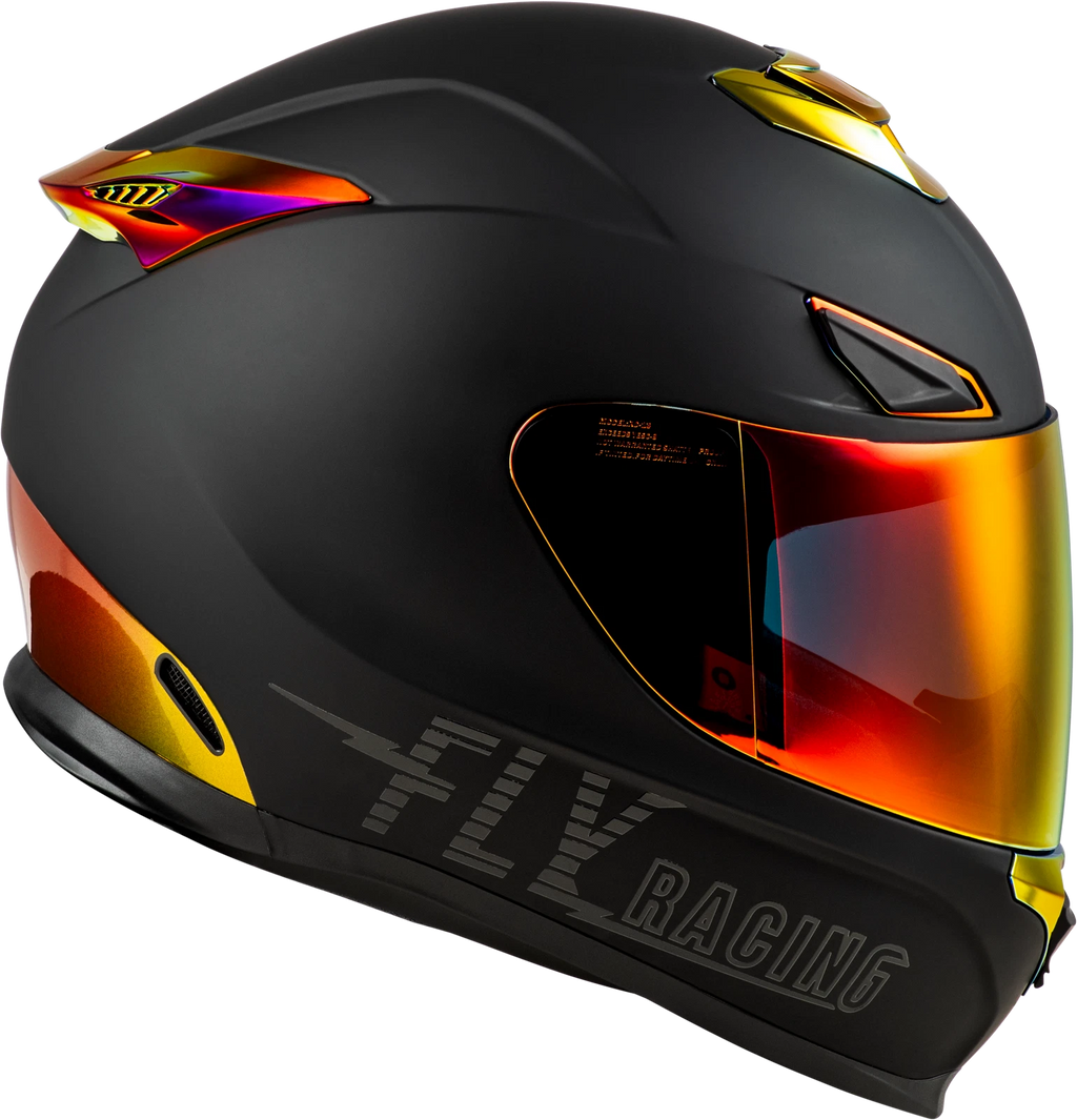 FLY RACING Sentinel Recon Helmet for Street Motorcycle (Small, Matte Black, Fire Chrome)