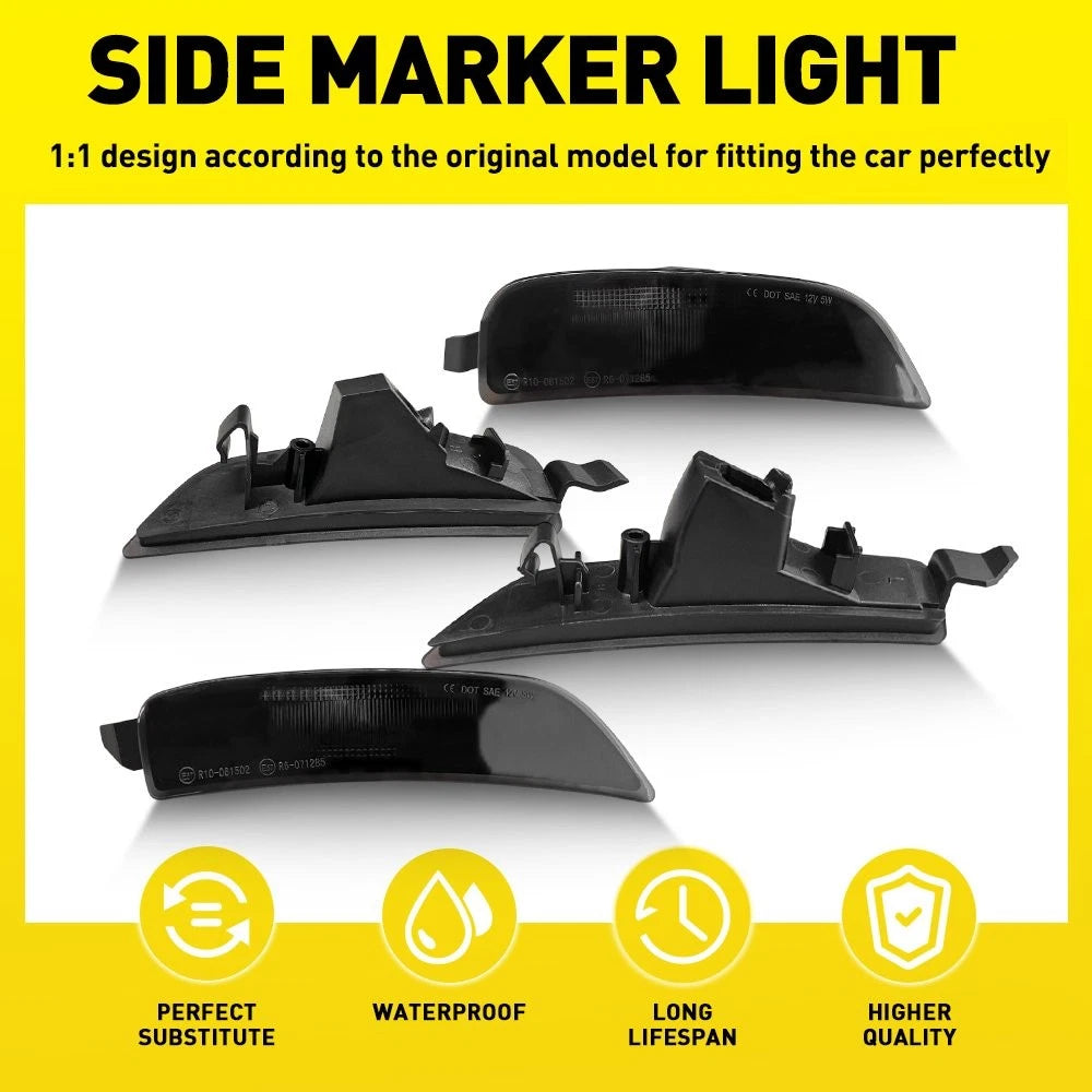 Set of 2 Front Rear Side Marker Parking Lights Housings for Mazda Miata MX-5 (2016–2022)