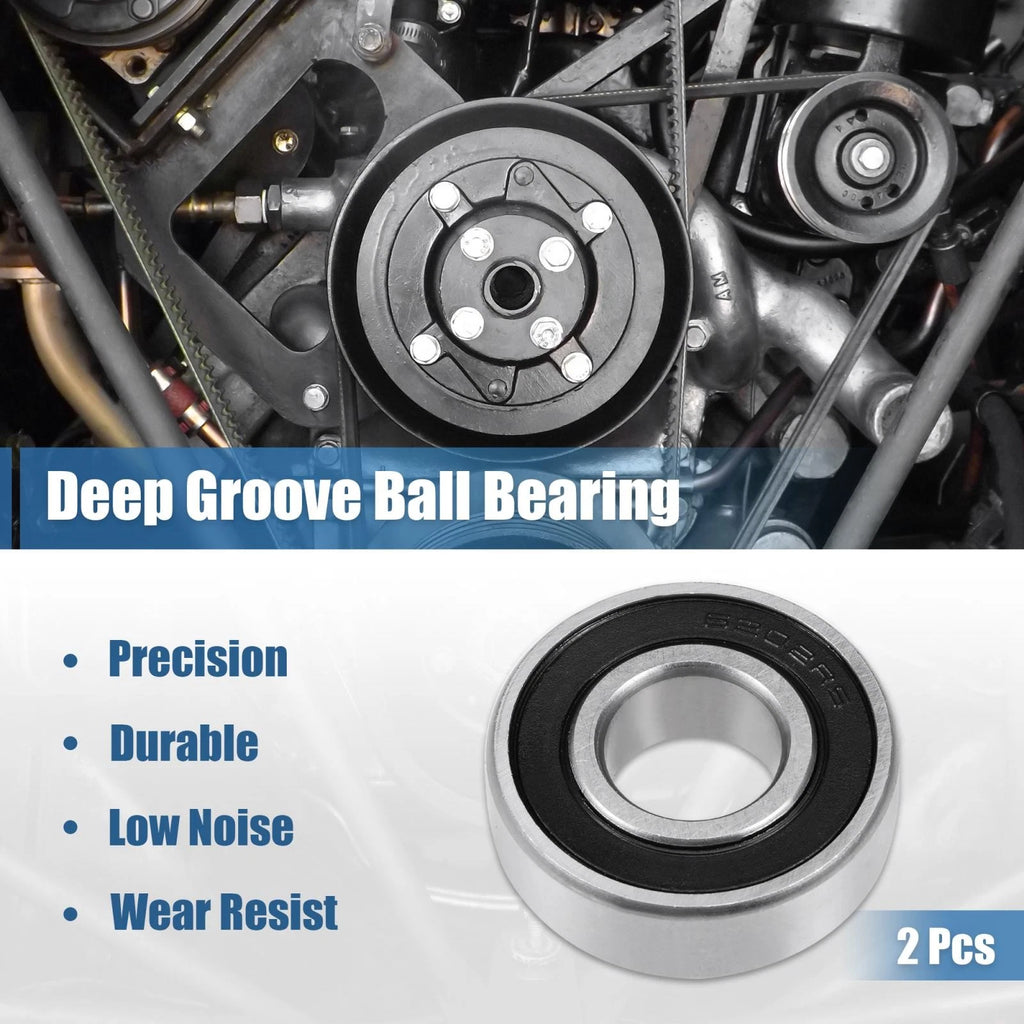 2X 6202-2RS Deep Groove Ball Bearing for Z4 (15x35x11mm, Sealed, Chrome)
