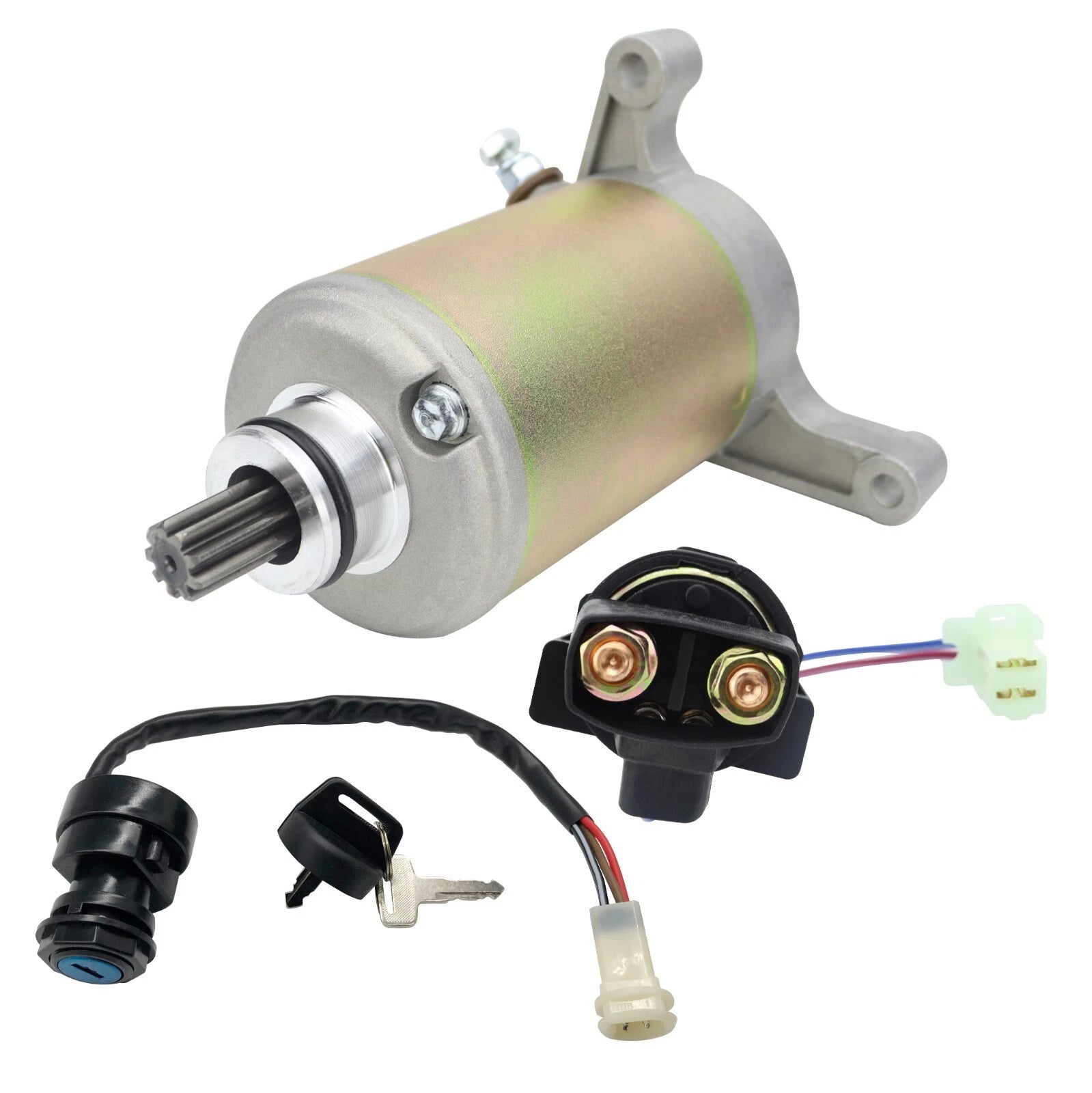 Warrior 350 Starter for Yamaha YFM350 (1987–1995) with Bendix Relay Key Switch