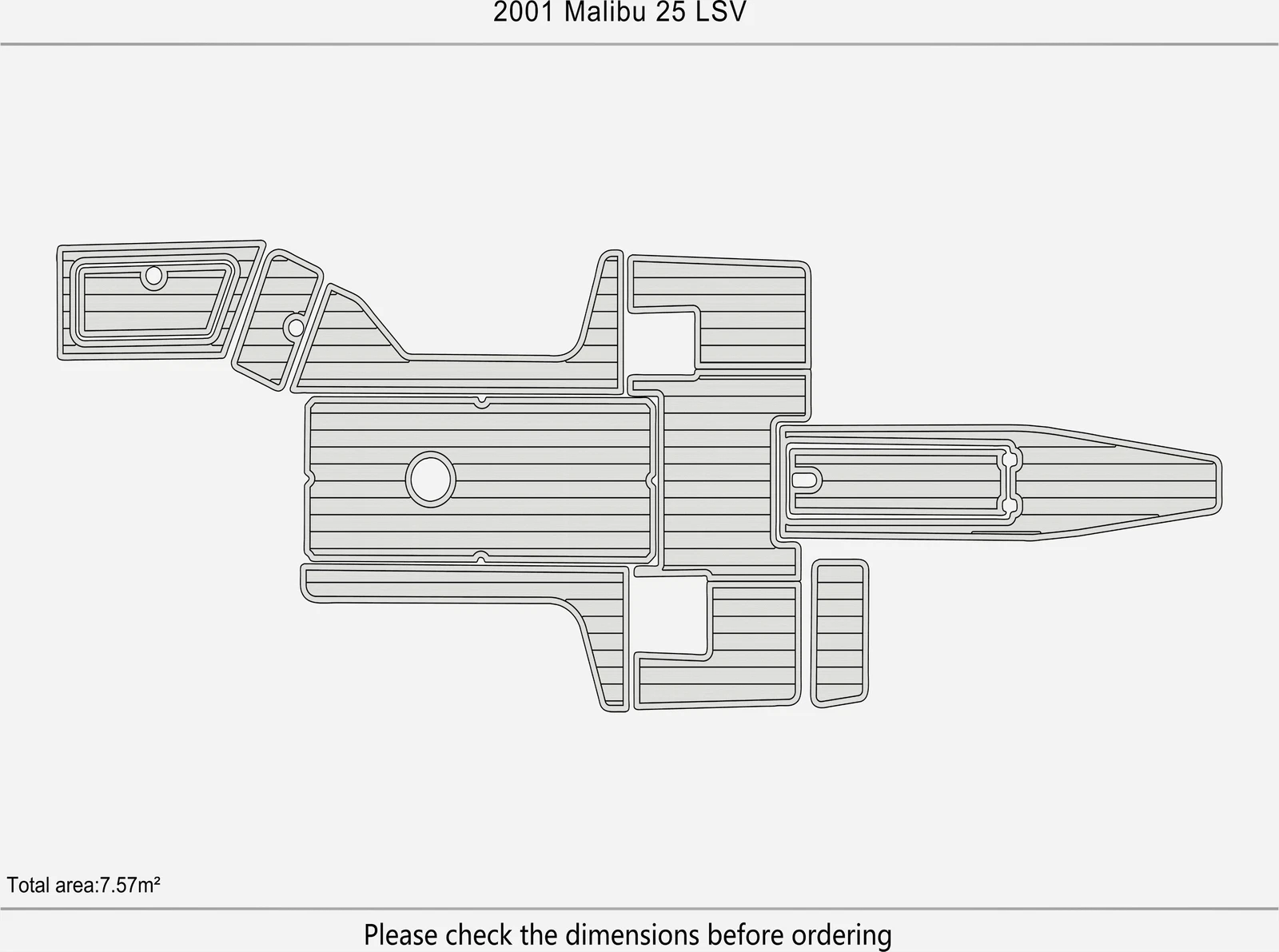 EVA Foam Pads for Malibu 25 LSV (2001) - Teak Deck Flooring