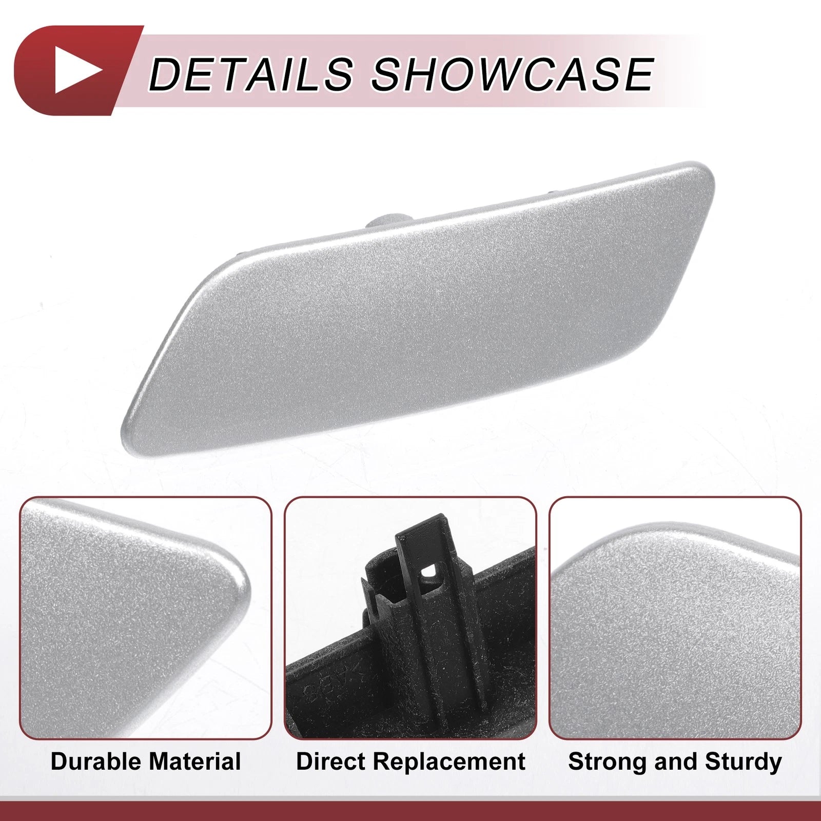 Front Left Washer Nozzle Cover Cap for Lexus GS200t (2016–2019) Silver Tone