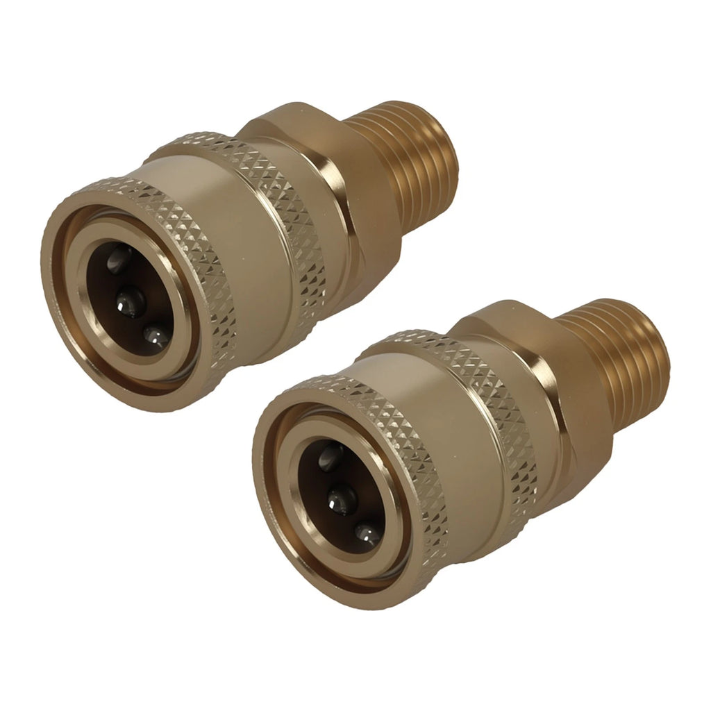 2Pcs 1/4" Quick Connect Male NPT High Pressure Washer Fitting Coupler (—–—)