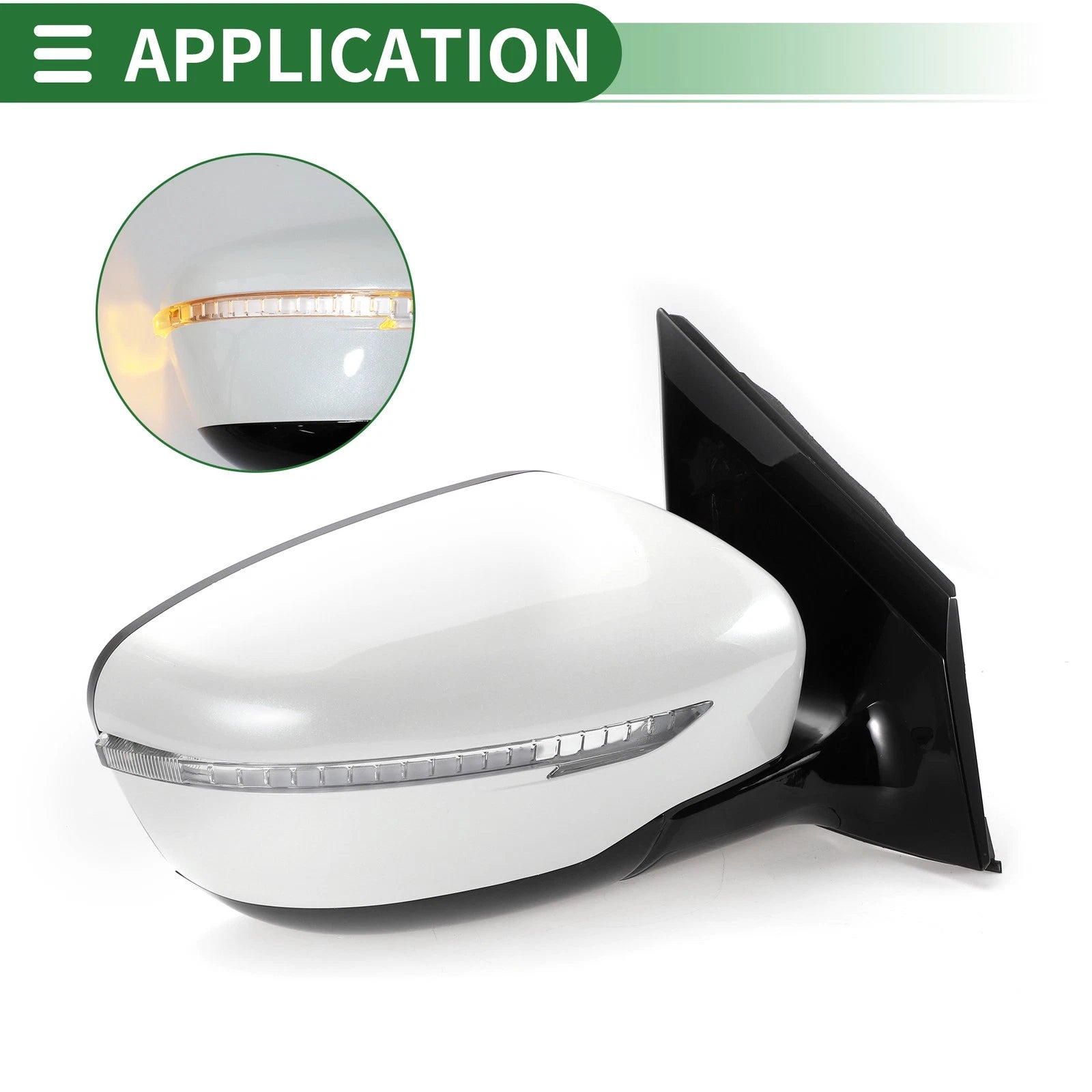 Right Side Door Mirror for Nissan Murano (2015–2020) Manual Folding White