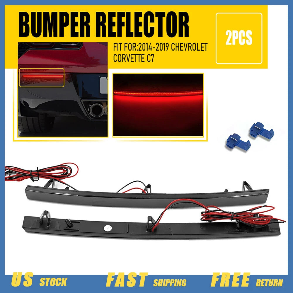 LED Rear Bumper Reflector Tail Brake Light for Chevy Corvette C7 (2014–2019)