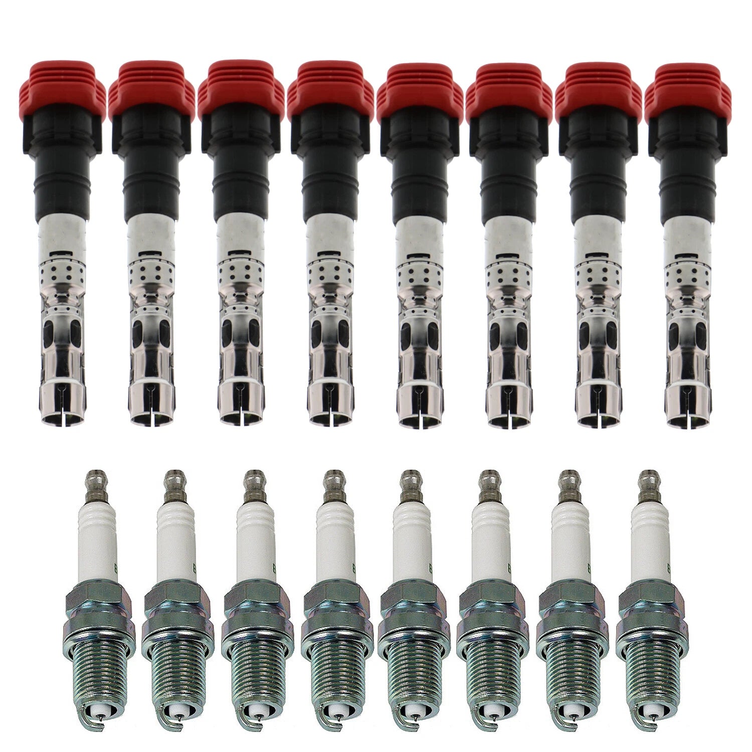 Set of 8 Ignition Coils & NGK G-Power Spark Plugs for A6 Quattro (1998–2011)