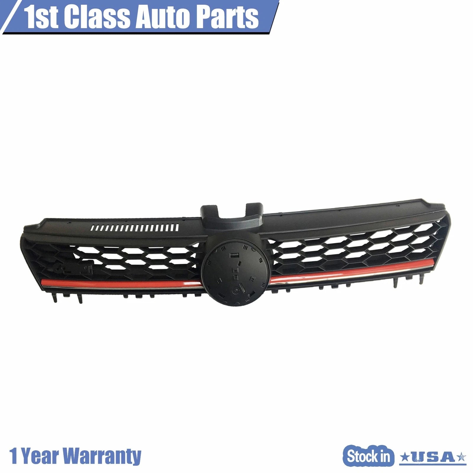 Front Grille with Red Trim for Volkswagen MK7 Golf/GTI (2015-2016)