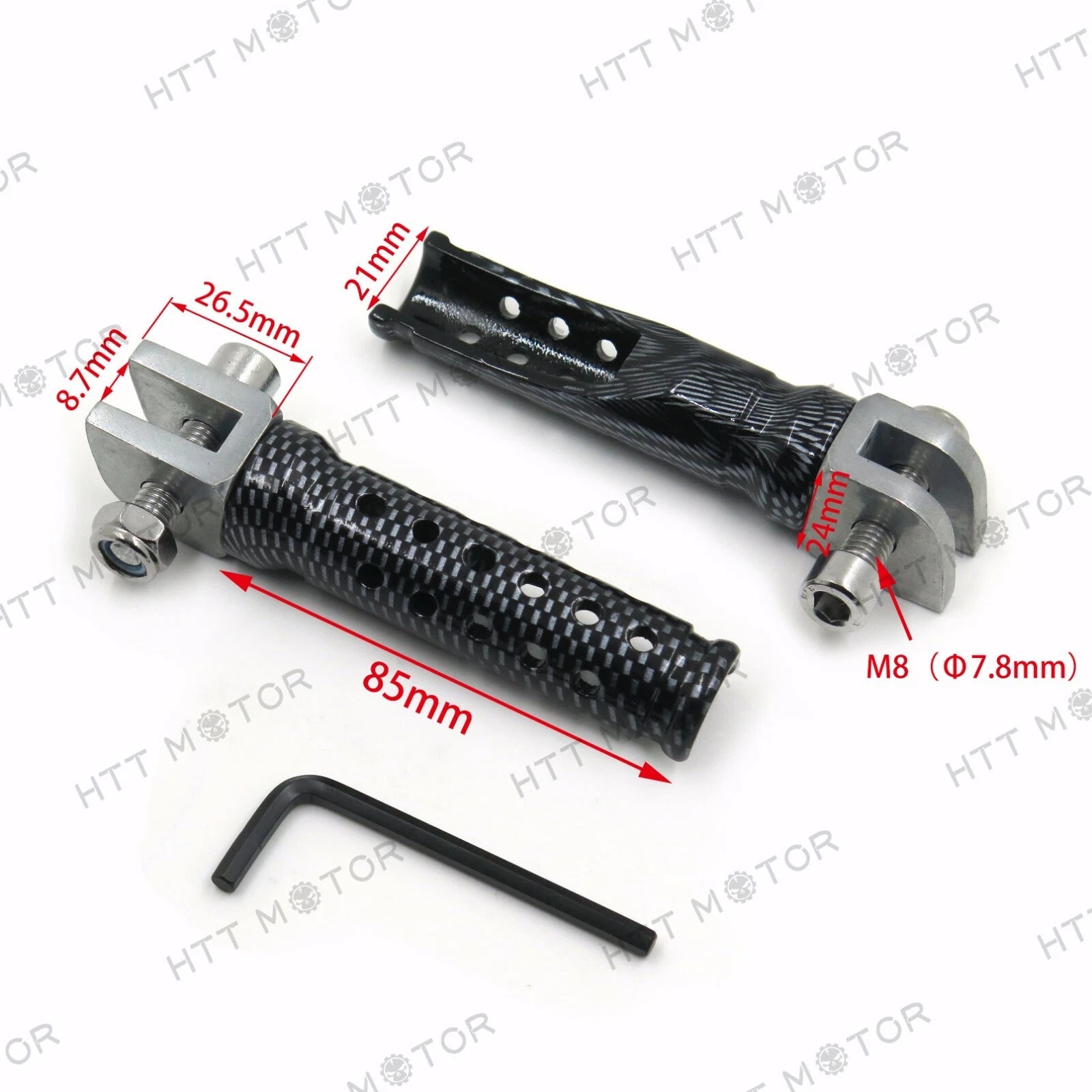 Foot Pegs for Yamaha FZR 600, XJ 600S, YZF 600R, 750R, 1000, FZS1, FZ-1, R1, R6 (1990–2006)