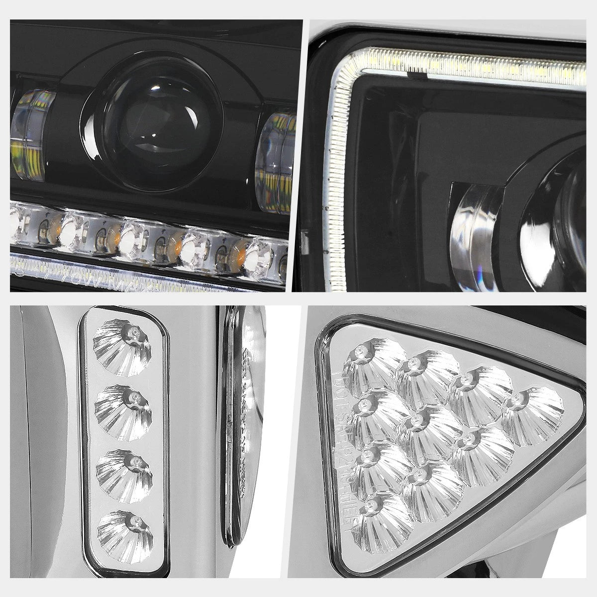 Full LED Dual Projector Headlights for Peterbilt 359/379/389 (1981–2021)