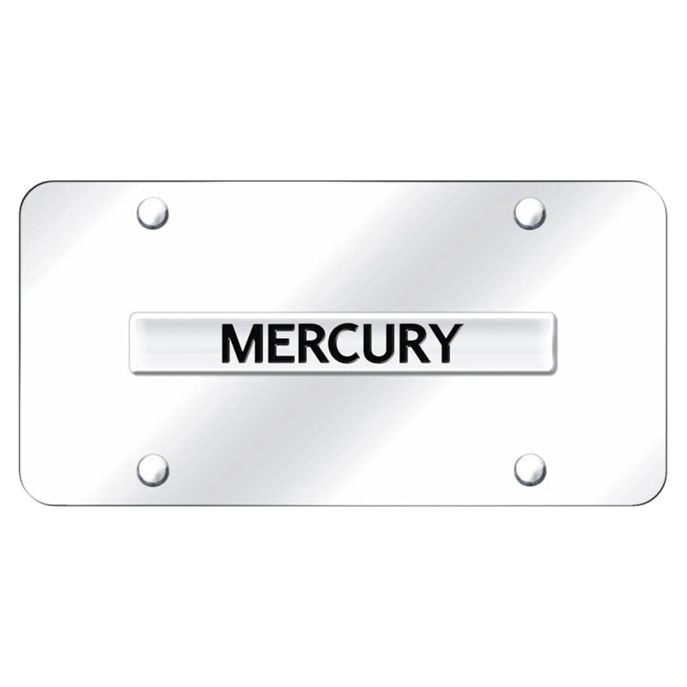 Chrome Name on Chrome License Plate - Officially Licensed for Mercury