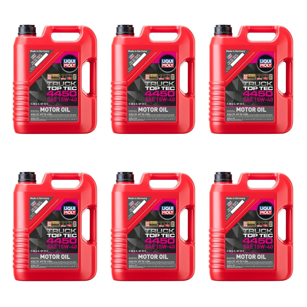 Set of 6 Liqui Moly Top Tec Truck 4450 15W-40 Engine Oil (30L)
