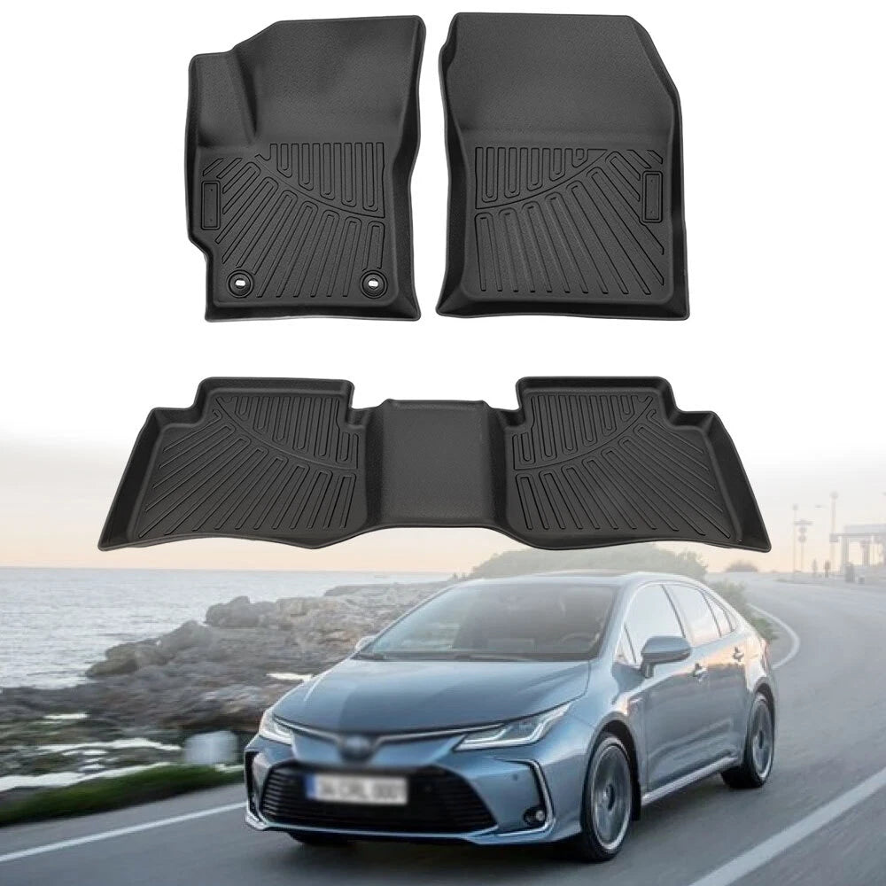 2 Row Liner Set for Toyota Corolla Sedan (2020–2025) Floor Mats Black