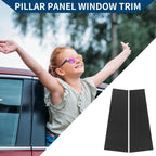 2pcs Car Pillar Window Trim for Ford Bronco (2021–2022) Black Carbon Fiber