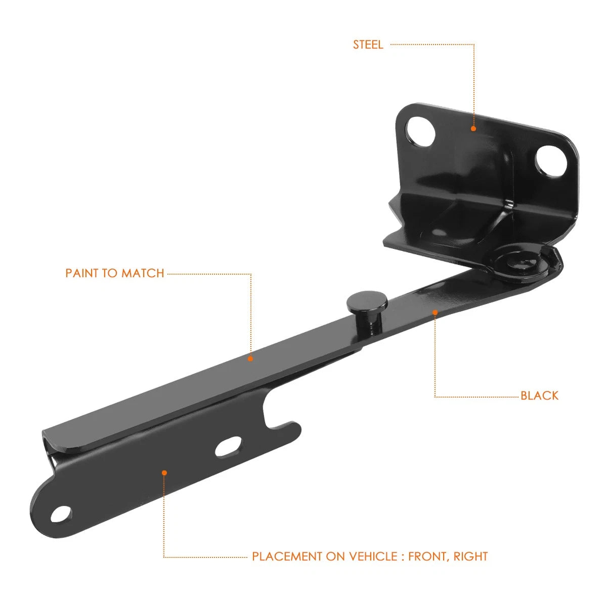Passenger Side Steel Engine Hood Hinge for Ford Mustang (2005–2014)