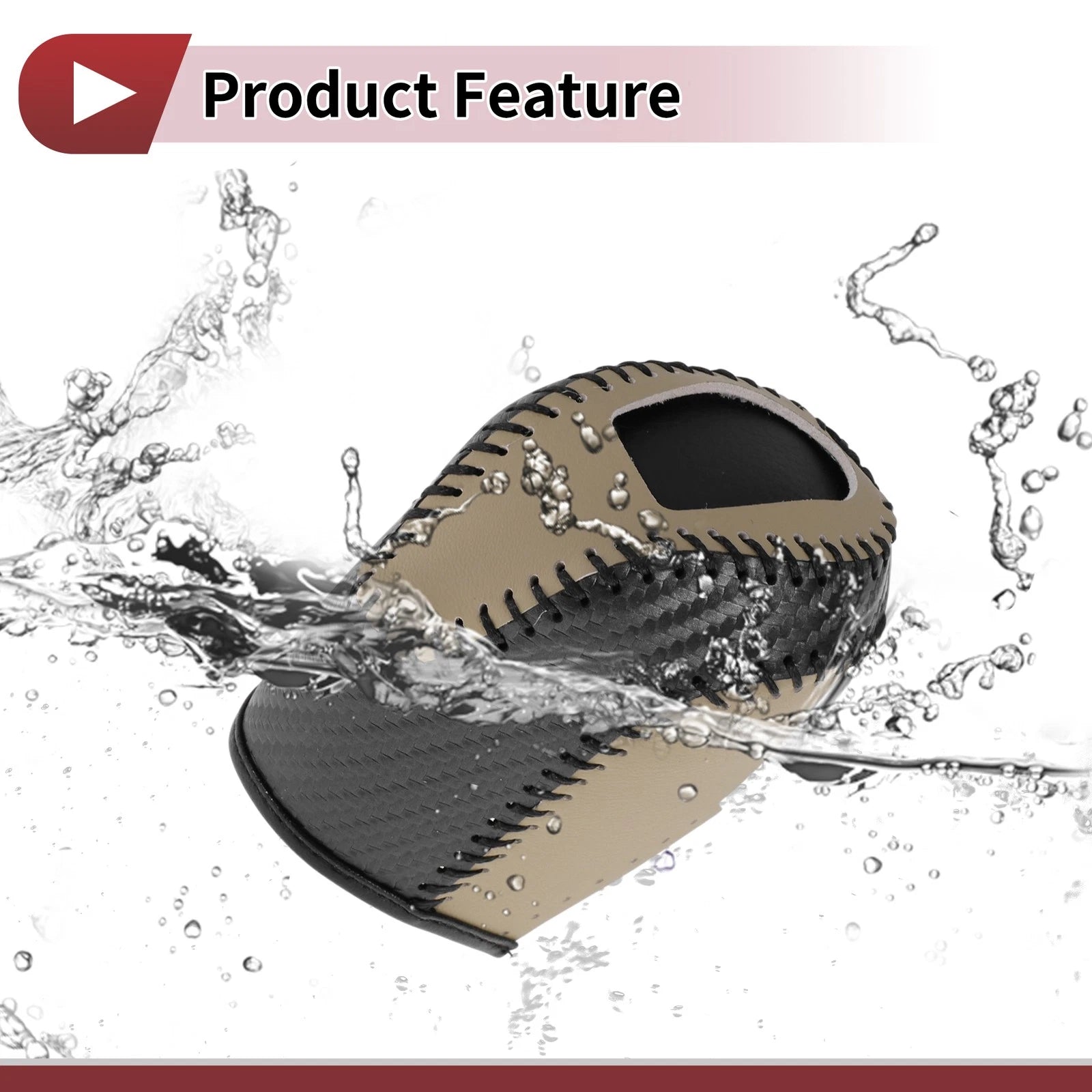 1 Pc Gear Shift Knob Cover for Volkswagen Taos (2022–2023) Beige Black