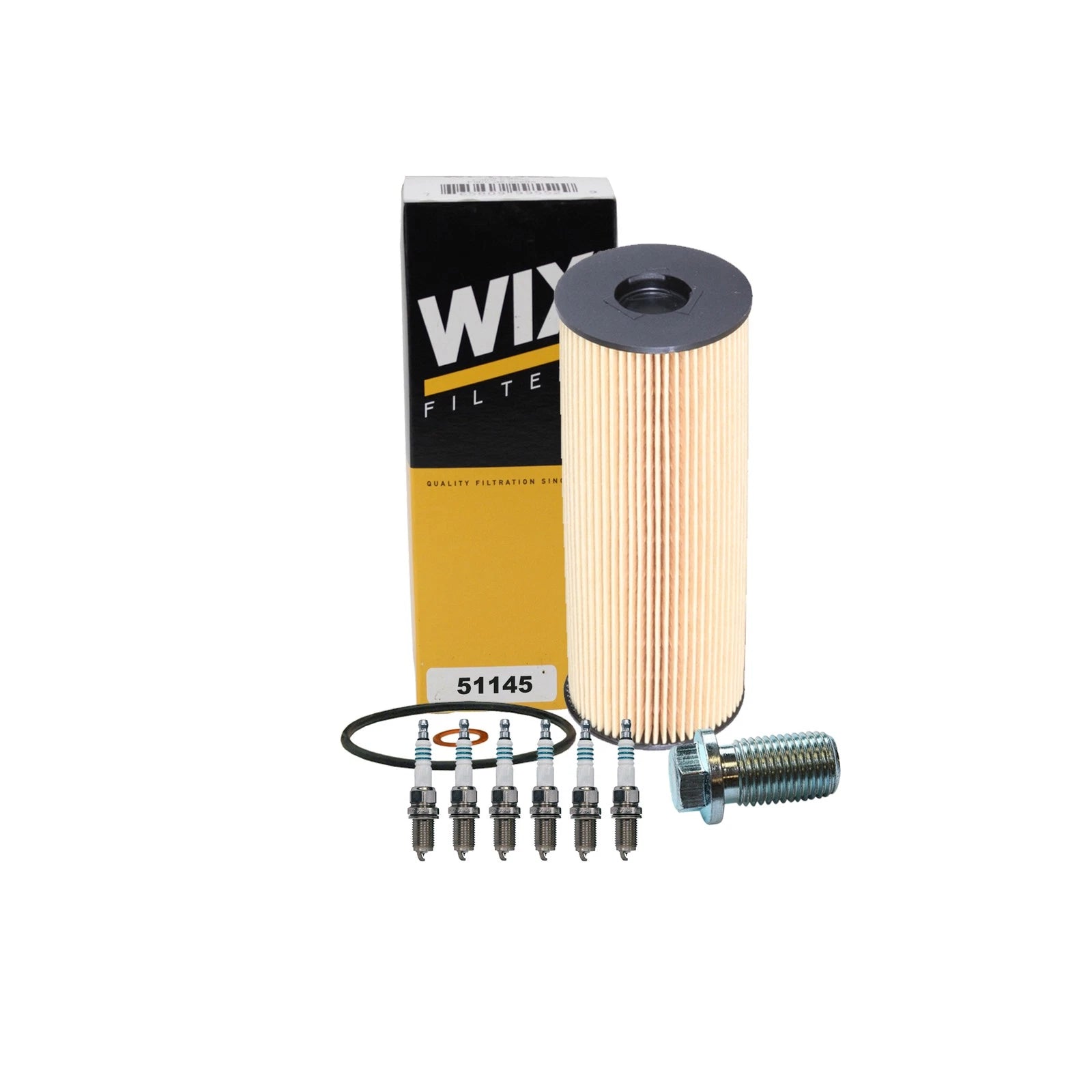 Wix Engine Oil Filter & Denso 6 Iridium Spark Plugs Kit for W140 S320 (1992–1999)