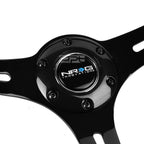 NRG 6-Bolt Sparkle Wood Grip Black Spoke Steering Wheel for Universal (N/A)