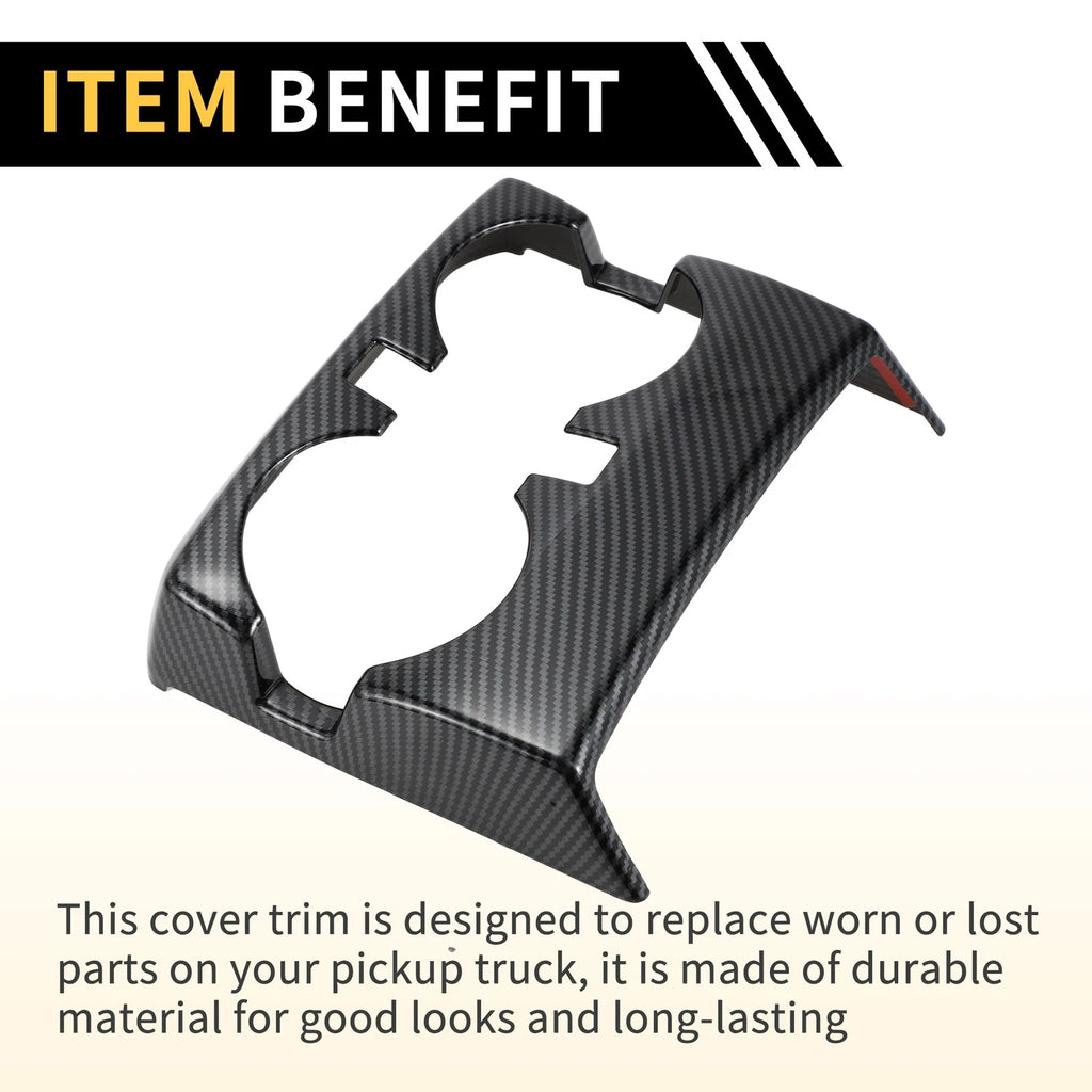 Armrestbox Rear Cup Holder Cover for Chevy Colorado (2023–2024) Carbon Fiber